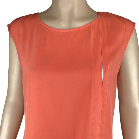 Sachin + Babi Womens Preston Top‎ Size 4 Sleeveless Coral Silver Side Panels - Picture 2 of 7